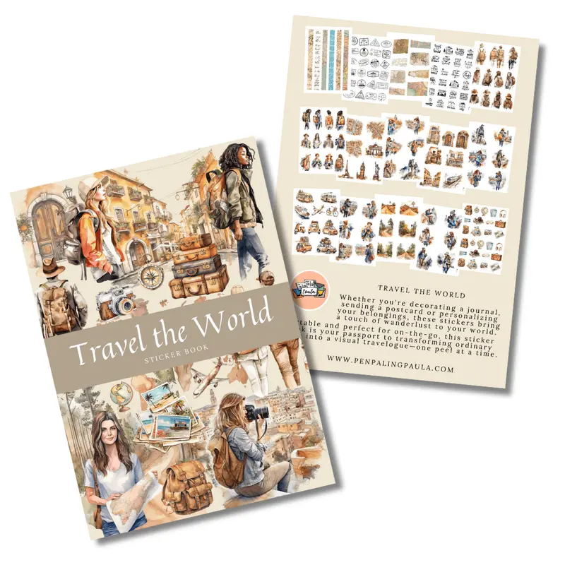Sticker book - Penpaling Paula - Travel the world