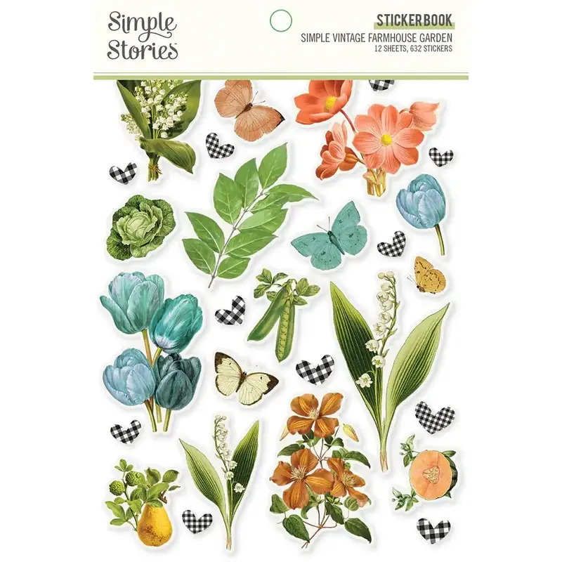 Sticker book Simple Vintage Farmhouse garden