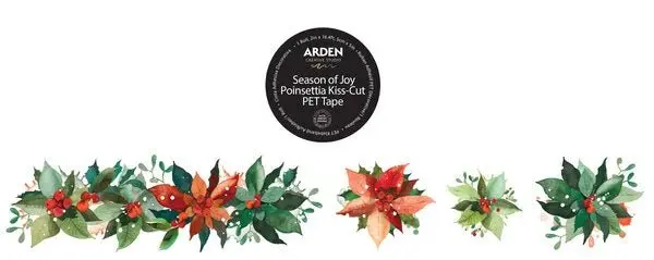 Sticker Pet Tape - Pre-cut - Poinsettia 50 mm