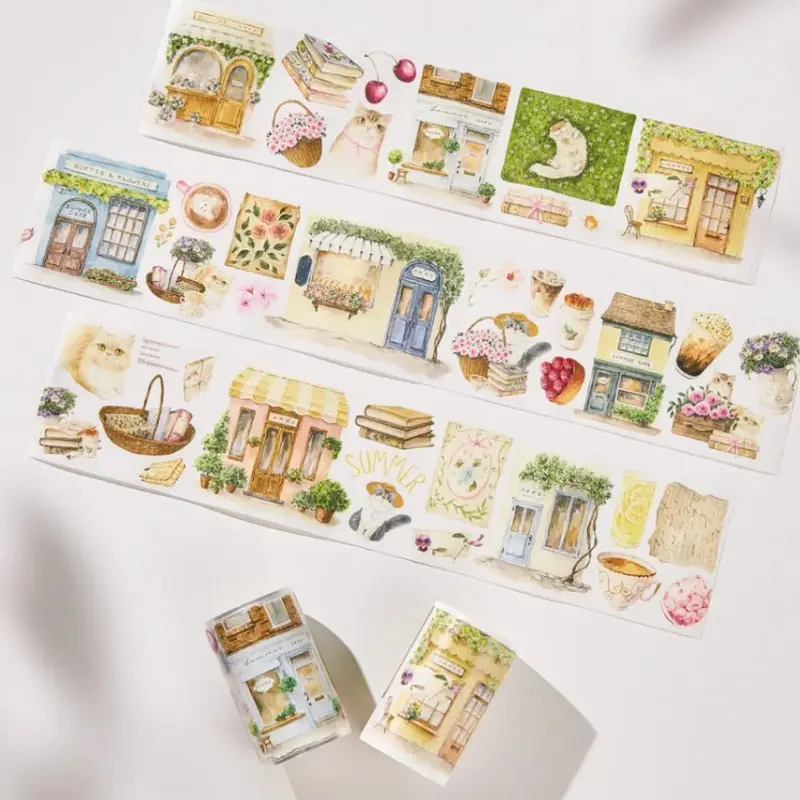 Sticker Pet Tape - Pre-cut - Summer Café - 70 mm