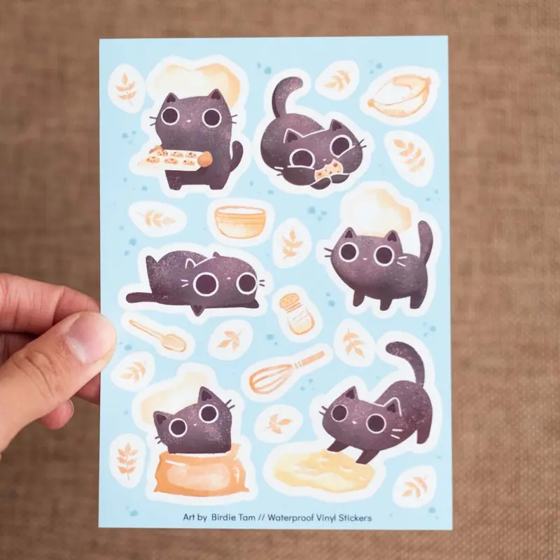 Sticker sheet - Cats baking