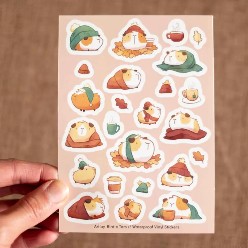 Sticker sheet - Cozy guinea pigs
