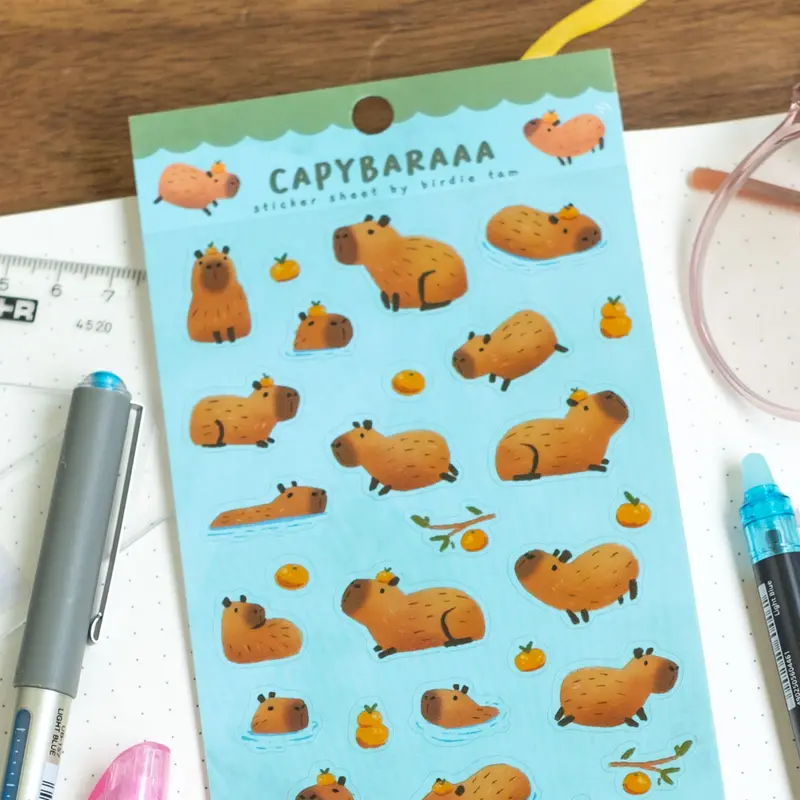 Sticker sheet (transparent) - Capybaraaa