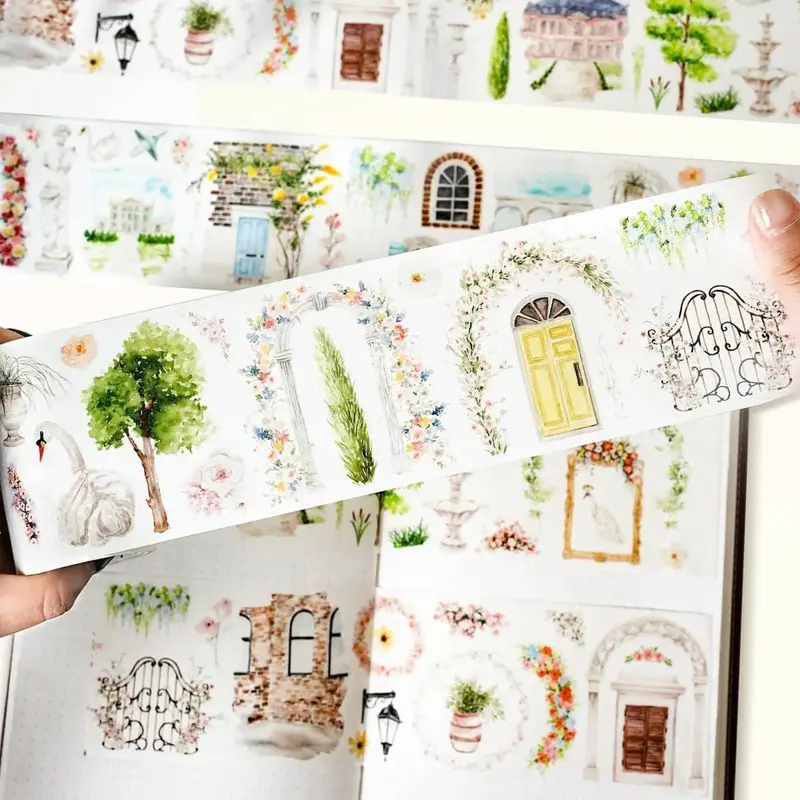 Sticker Washi Tape - Pre-cut - French Courtyard - 70 mm