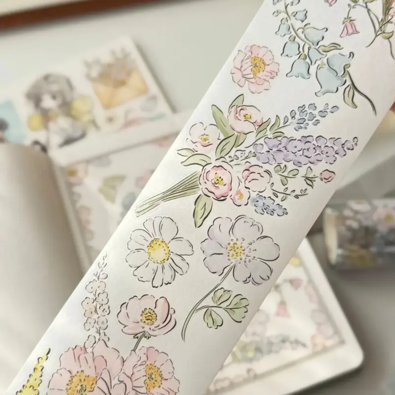 Sticker Washi Tape - Pre-cut - Garden Sprout - 65 mm