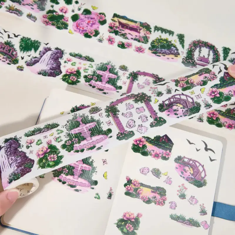 Sticker Washi Tape - Pre-cut - Lotus Saga - 70 mm