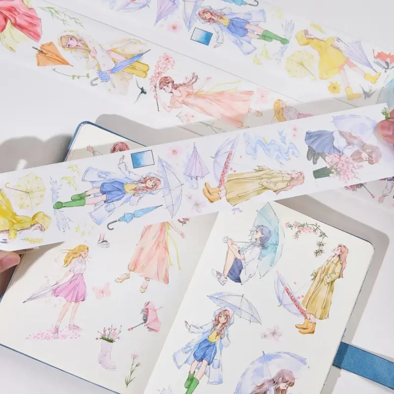 Sticker Washi Tape - Pre-cut - Morning Drizzle - 65 mm