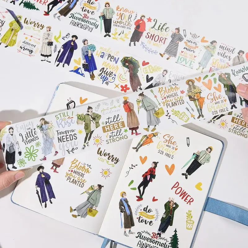 Sticker Washi Tape - Pre-cut - Silent Silhouette - 70 mm