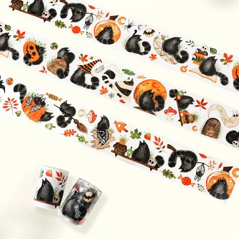 Sticker Washi Tape - Pre-cut - Spooky Tails - 60 mm