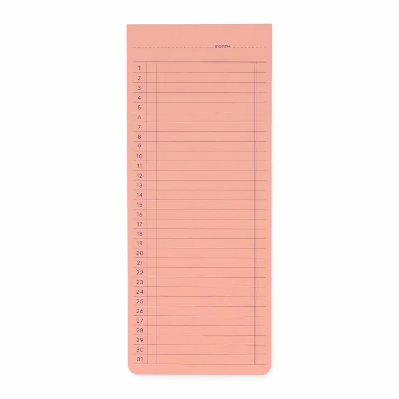 Sticky Memo Pad - Monthly - Pink