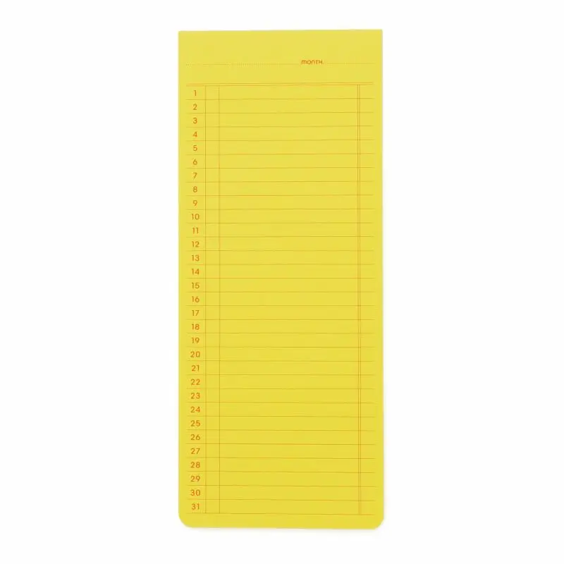 Sticky Memo Pad - Monthly - Yellow