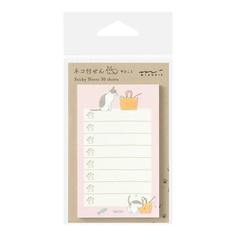 Sticky Notes To Do Cat Pink