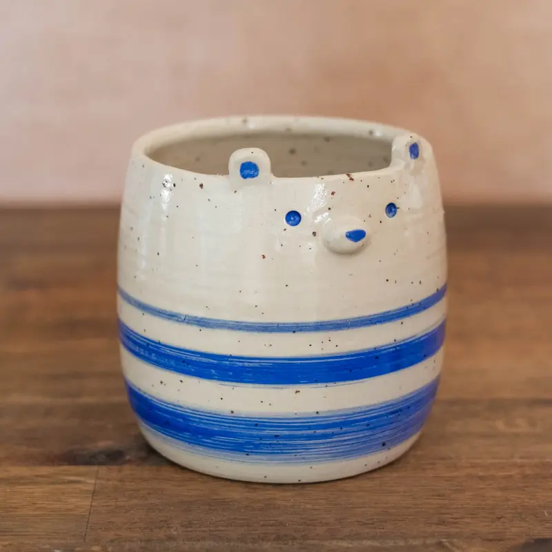 Striped pot (medium) - Round Bear, no. 24