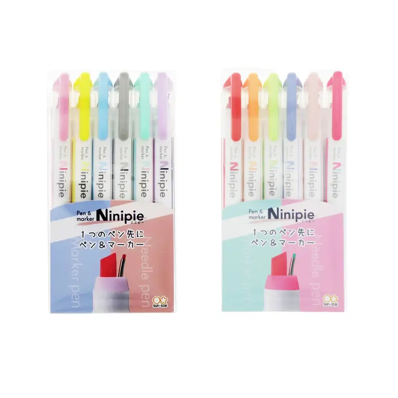Sun-Star Ninipie Pen & Marker 6-Color Set