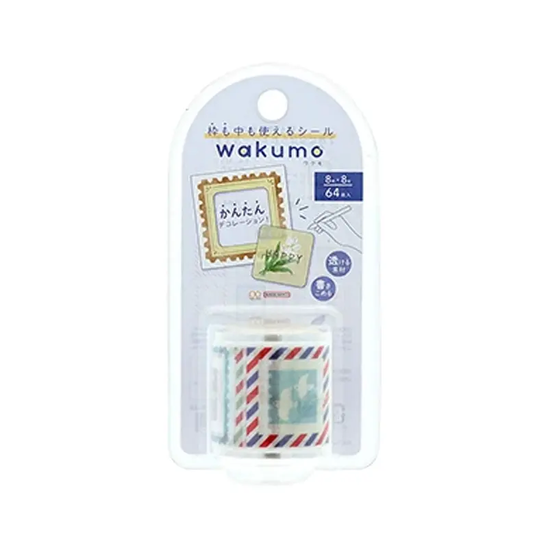 Sun-Star Wakumo Roll Sticker - Square - Stamps & Flowers and Birds