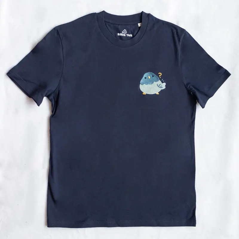 T-shirt - Confused pigeon (embroidery), B-GRADE due to minor cosmetic error