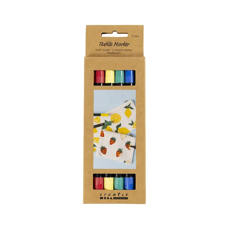 Textiltuschpennor (6-pack)
