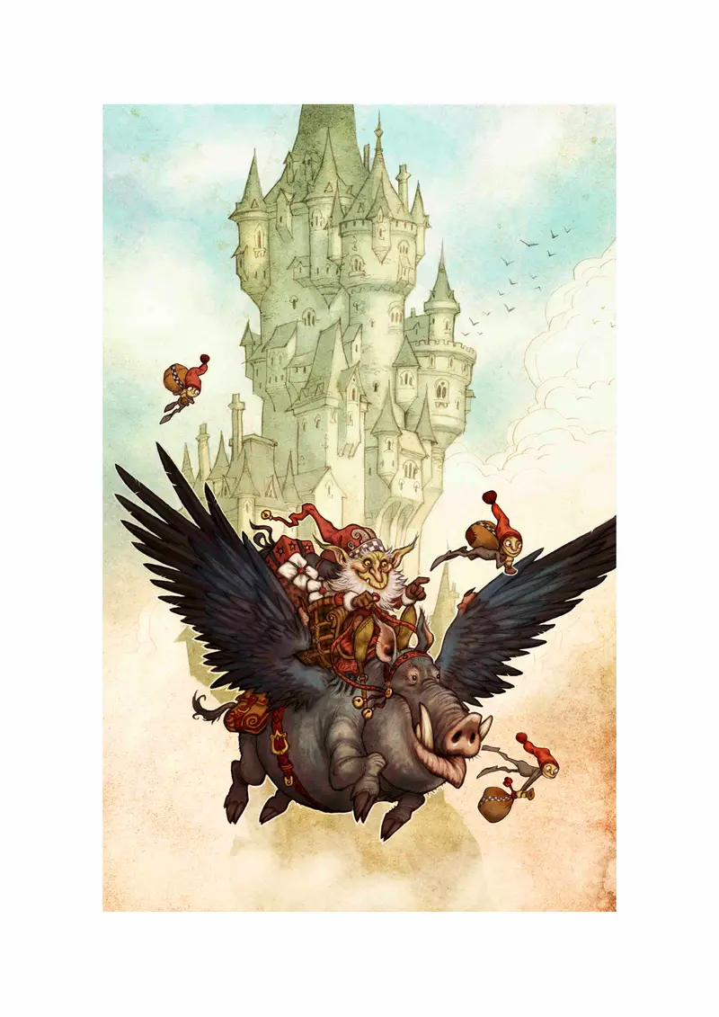 THE YULE PIG - SIGNED ART PRINT