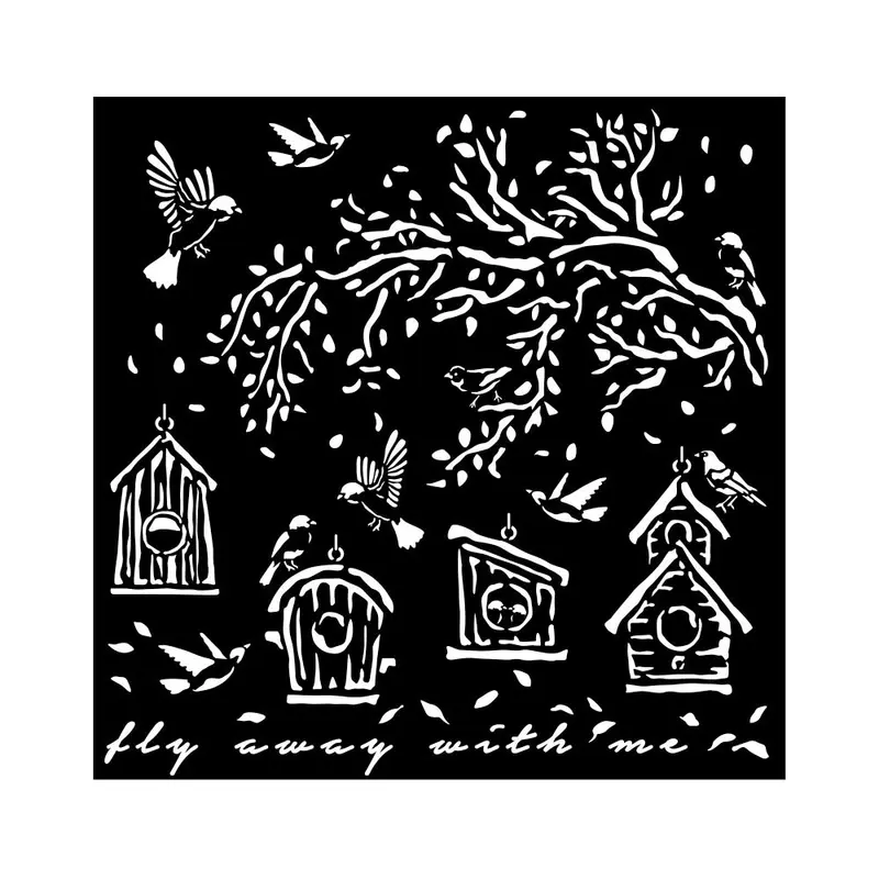 Thick Stencil 18 x 18 cm - Garden - Nests