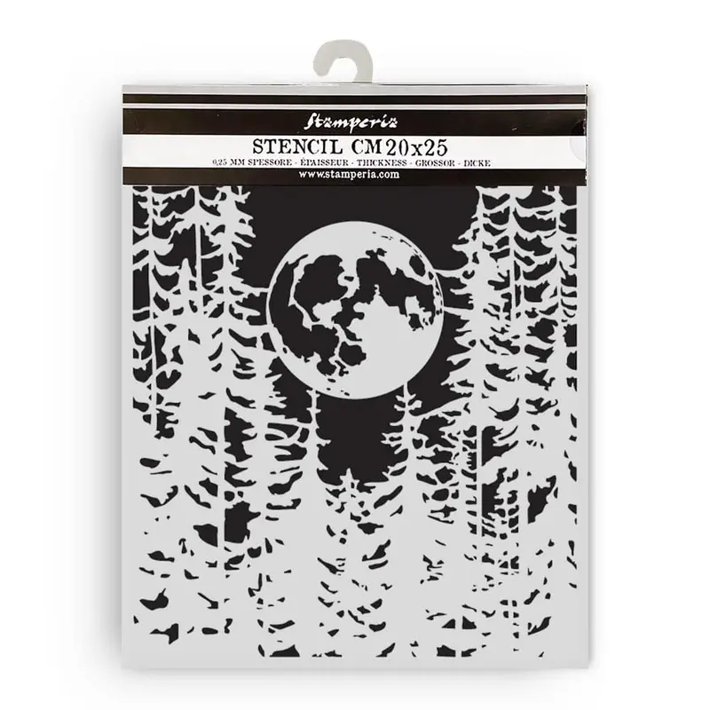 Thick Stencil 20 x 25 cm - Herbarium Silvae - Moon in the Forest
