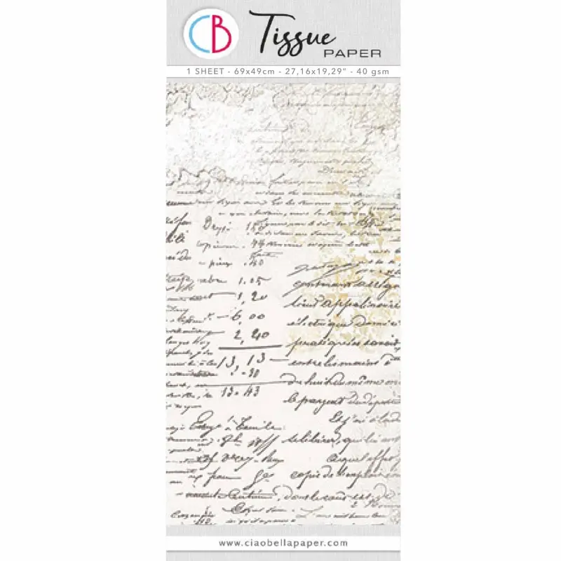 Tissue paper - 69 x 49 cm - Handwritten page