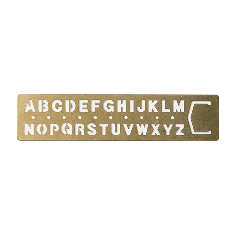 TRAVELER'S COMPANY Brass Template Bookmark - Alphabet