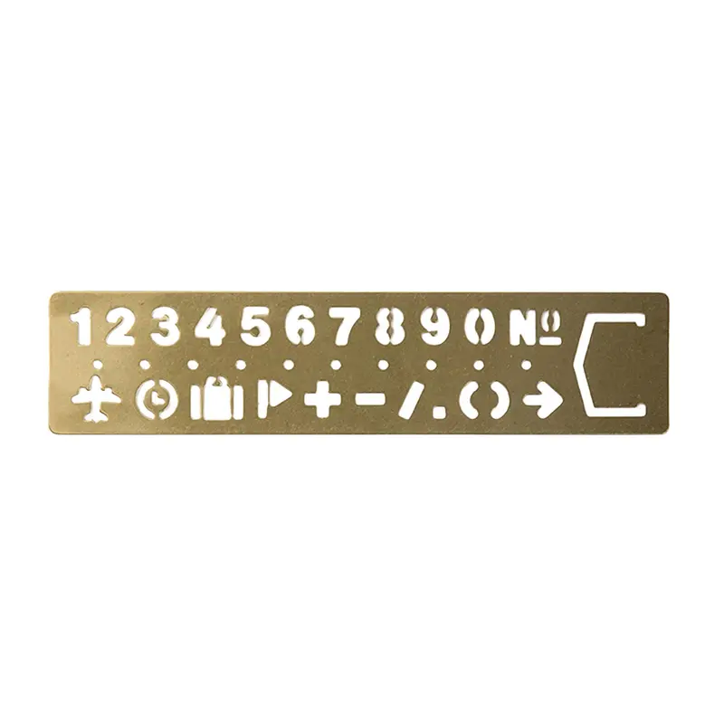 TRAVELER'S COMPANY Brass Template Bookmark - Number