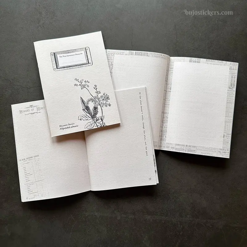 Traveler's Notebook – B6 size – Vintage ads & ephemera – All pages unique!