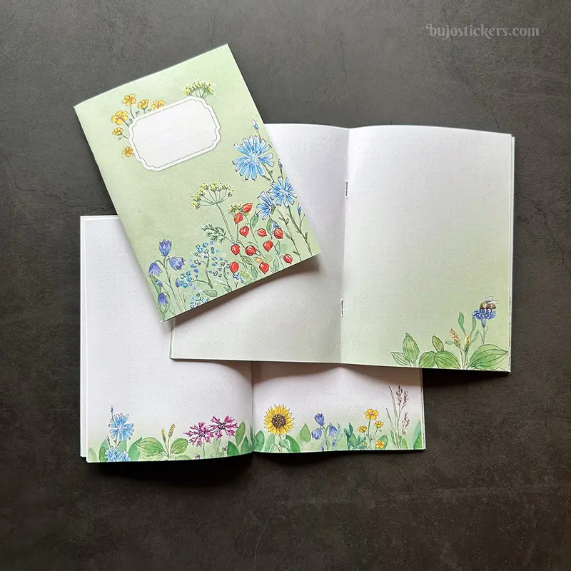 Traveler's Notebook – B6 size – Wildflower – All pages unique!