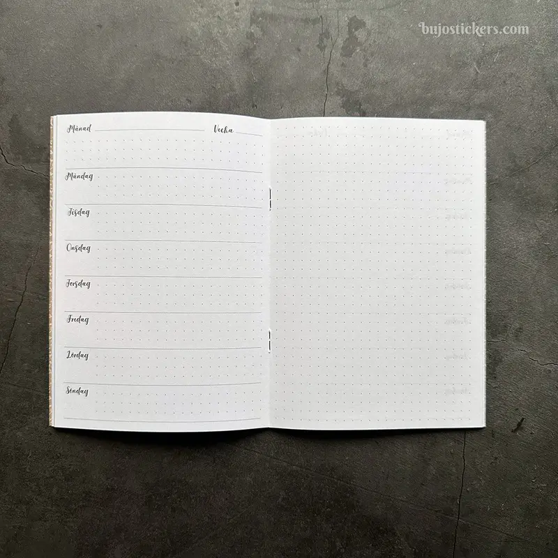 Traveler's Notebook B6 Svensk Vecka + Anteckningar 🇸🇪