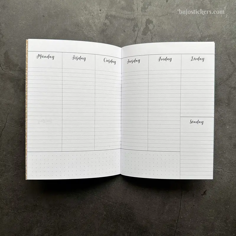 Traveler's Notebook B6 Svensk Vertikal veckokalender  🇸🇪