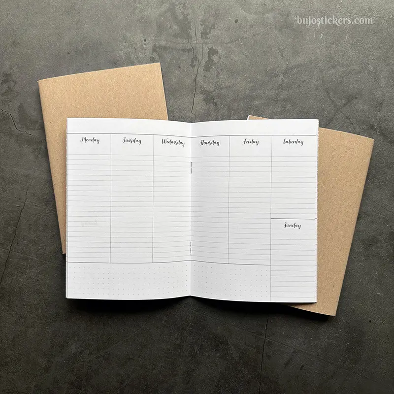 Traveler's Notebook B6 Vertical Weekly Calendar
