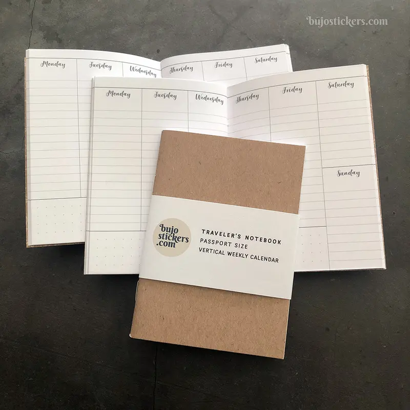 Traveler's Notebook Passport Vertical Weekly Calendar