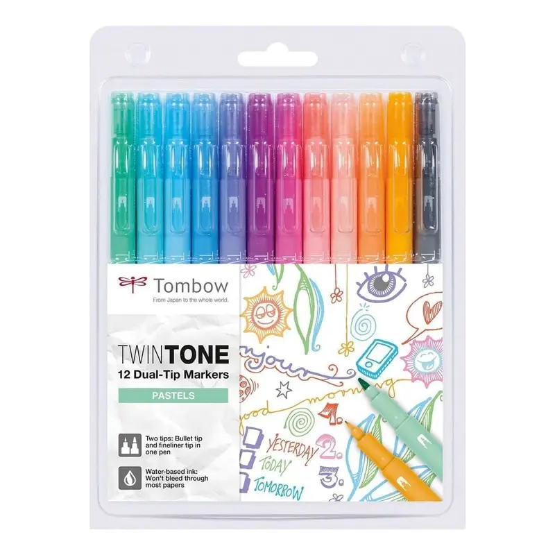 TWINTONE Dual-tip markers 12-pack - Pastels