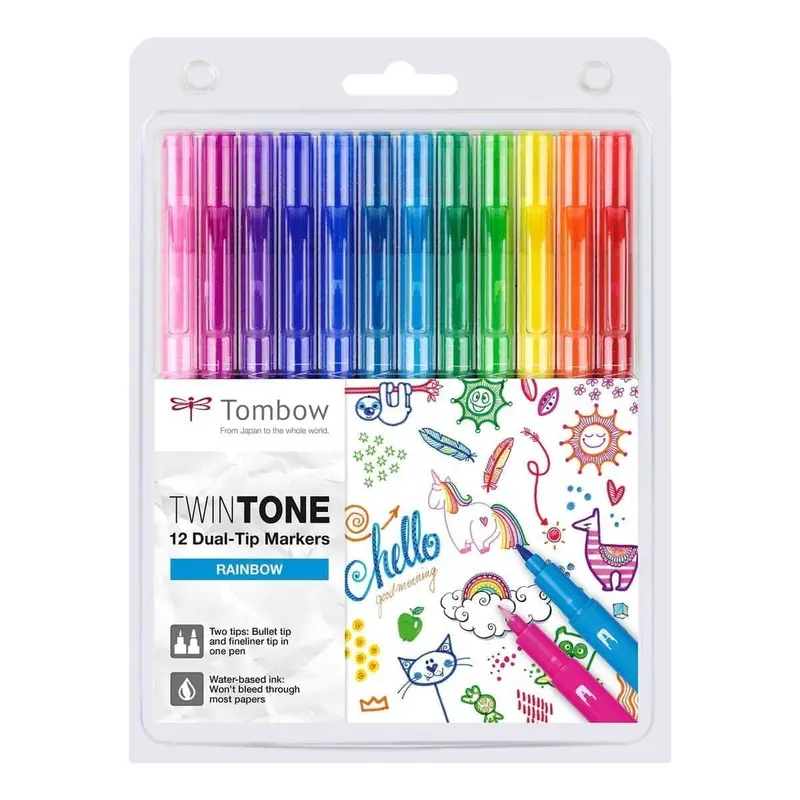 TWINTONE Dual-tip markers 12-pack - Rainbow