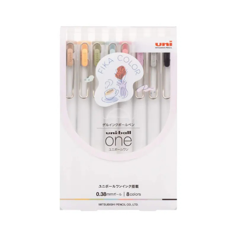 Uni-ball ONE Gel Pen Fika Color 8-color Set 0.38mm
