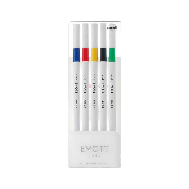 Uni Mitsubishi Emott Fineliner 5-Color Set No.1 Vivid Color
