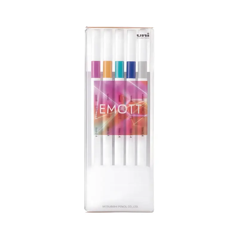 Uni Mitsubishi Emott Fineliner 5-Color Set No.12 Virtual Color