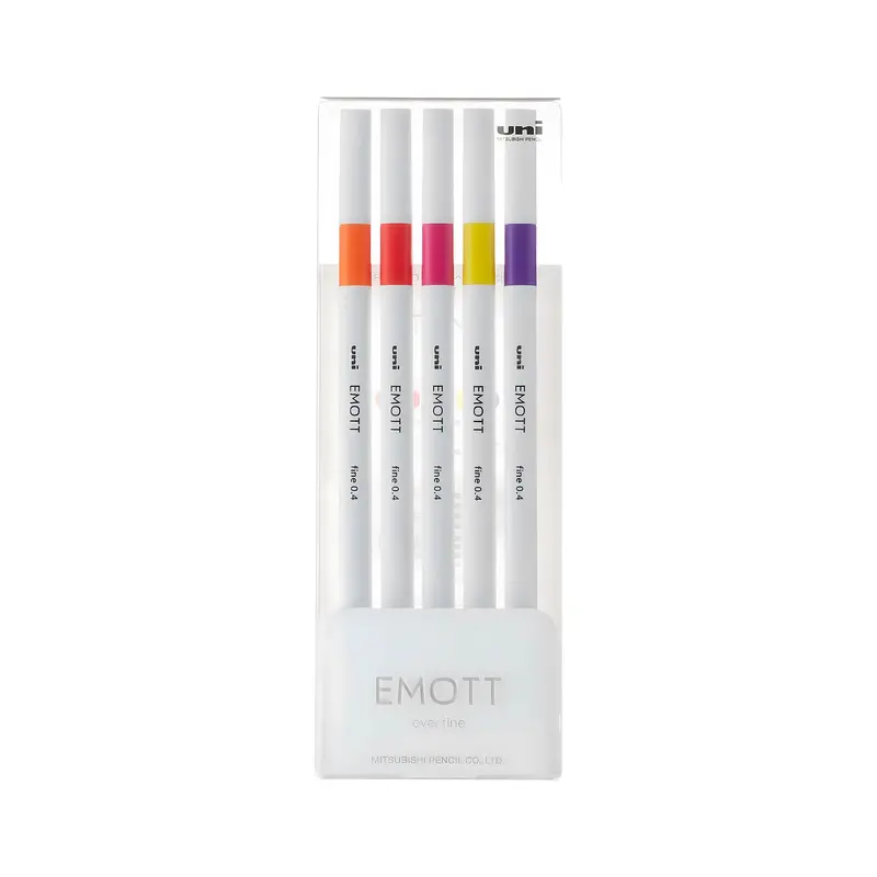 Uni Mitsubishi Emott Fineliner 5-Color Set No.2 Passion Color
