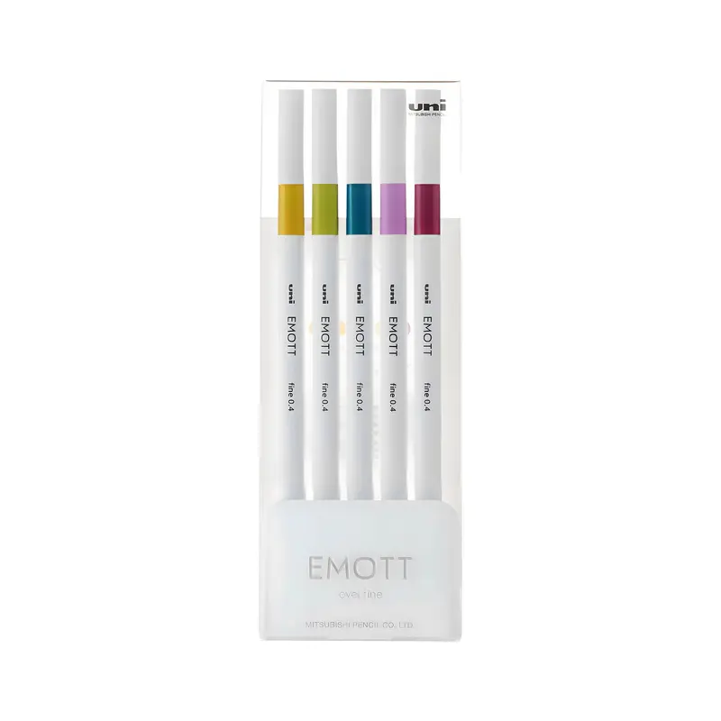 Uni Mitsubishi Emott Fineliner 5-Color Set No.8 Retro Color