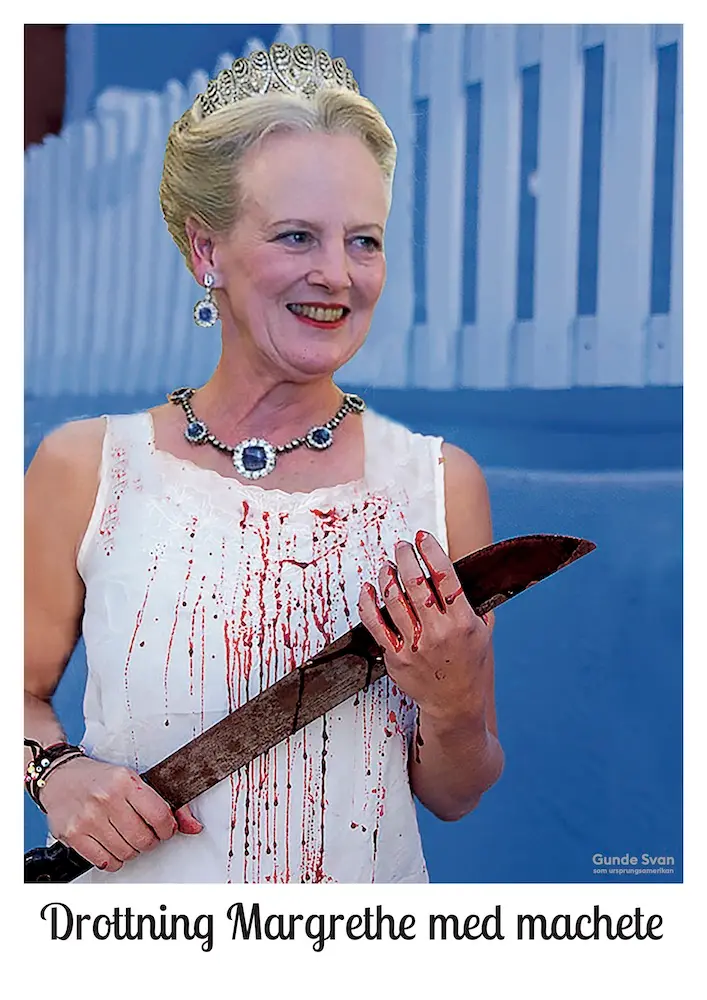 [Utförsäljning av äldre design] Drottning Margrethe med machete - A3 Poster