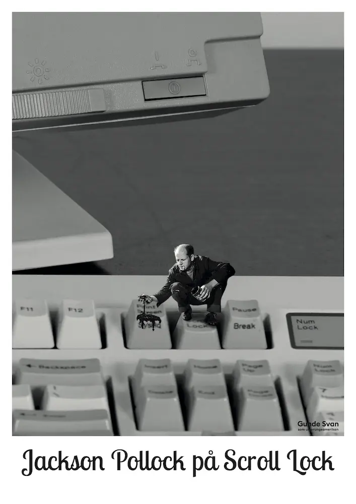 [Utförsäljning av äldre design] Jackson Pollock på Scroll Lock - A3 Poster