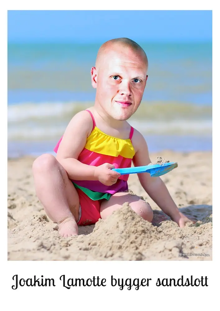 [Utförsäljning av äldre design] Joakim Lamotte bygger sandslott - A3 Poster
