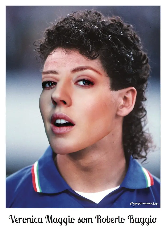 [Utförsäljning av äldre design] Veronica Maggio som Roberto Baggio - A3 Poster