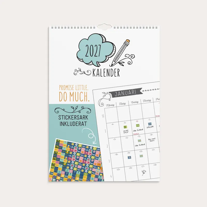 Väggkalender 2027 Doodle