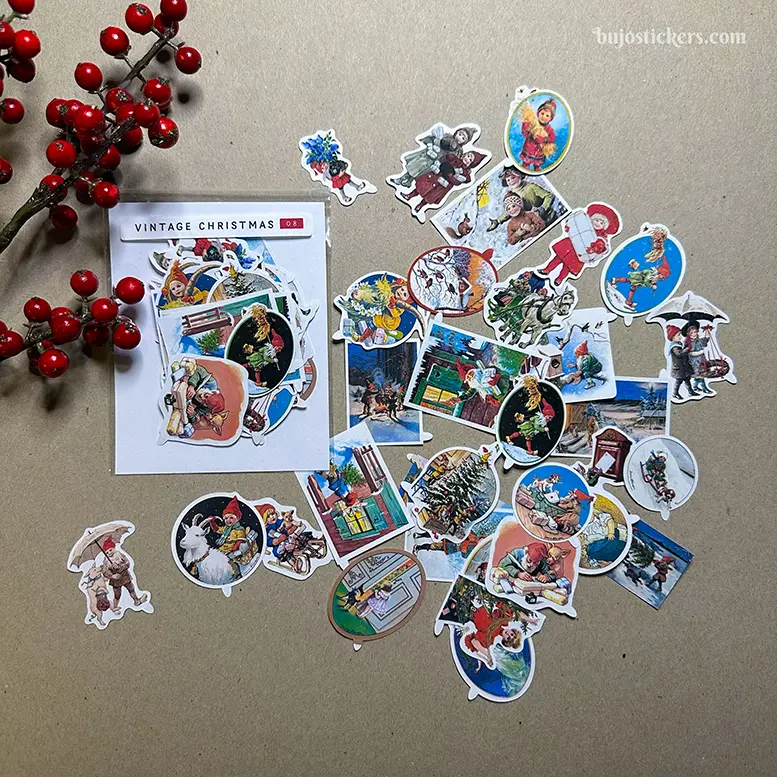 Vintage Christmas 08 • Die cut stickers