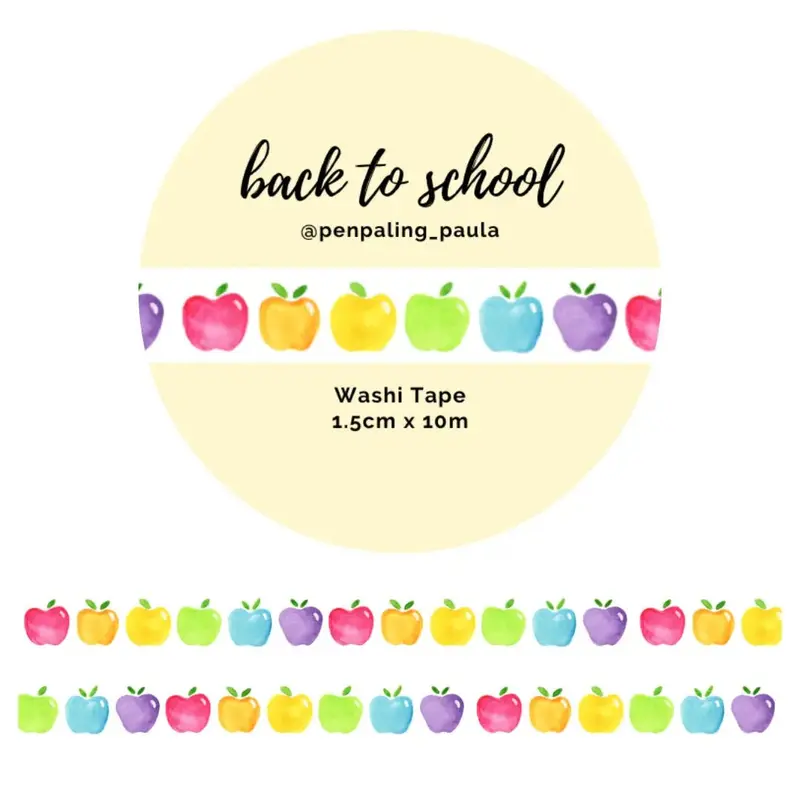 Washi tape 15 mm - Penpaling Paula - Back To School