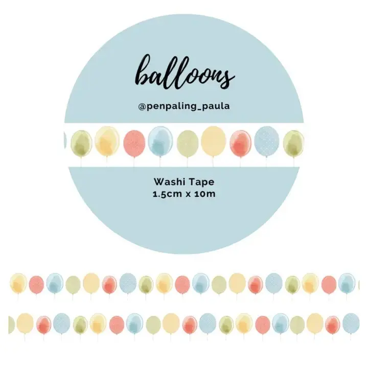 Washi tape 15 mm - Penpaling Paula - Balloons