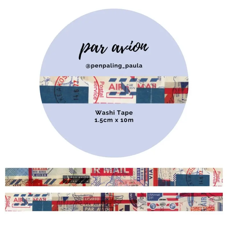 Washi tape 15 mm - Penpaling Paula - Par Avion