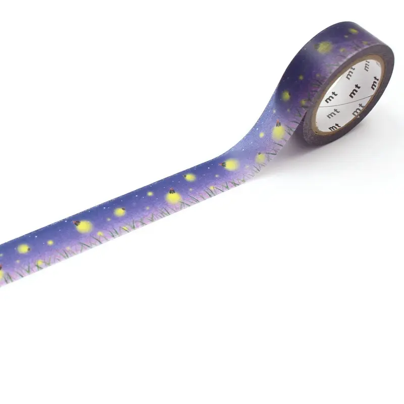 Washi Tape Fab Tracing Paper - Fireflies and summer scenery 15 mm